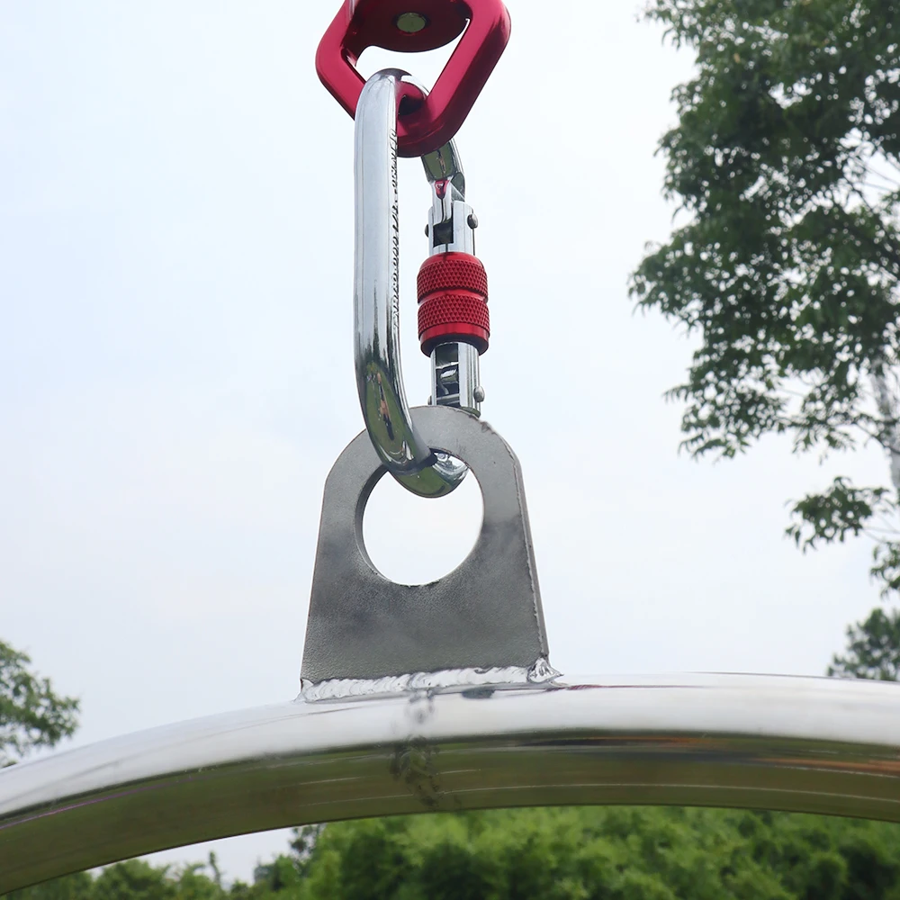 Professional High Quality 600KGS Stainless Steel Aerial Flying Lady Lyra Yoga Hoop Single Tab for Bodybuilding