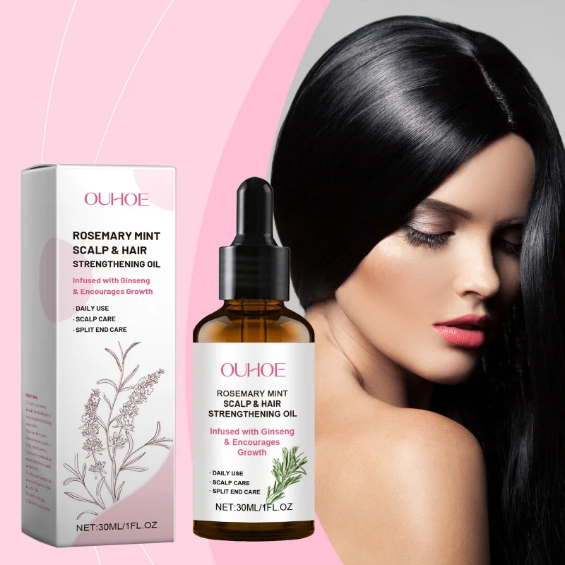 

Rosemary Mint Hair Oil For Dry Damaged Hair Scalp Treatment To Nourish Root Add Volume Lightweight Non-Greasy Hair Essential Oil