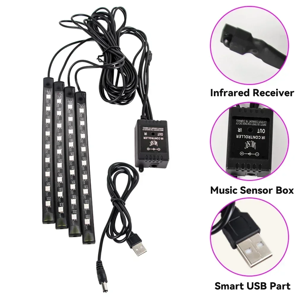 Neon LED RGB Car Underglow Bottom Light Remote/APP Control Flexible Waterproof LED Strip Car Underbody Light Decorative Lamp - view 5