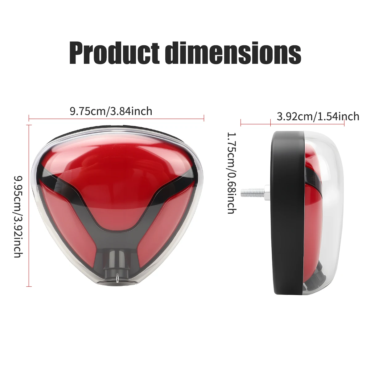Universal 12V Motorcycle LED Triangular Brake Tail Light With Projection Function LED Decorative Turn Signal Indicator Lamp
