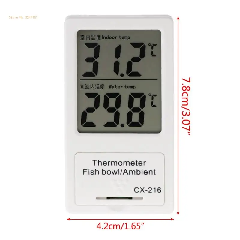 Fish for Tank Thermometers Digital LCD Screen On for Tank for Water & Indo Dropship