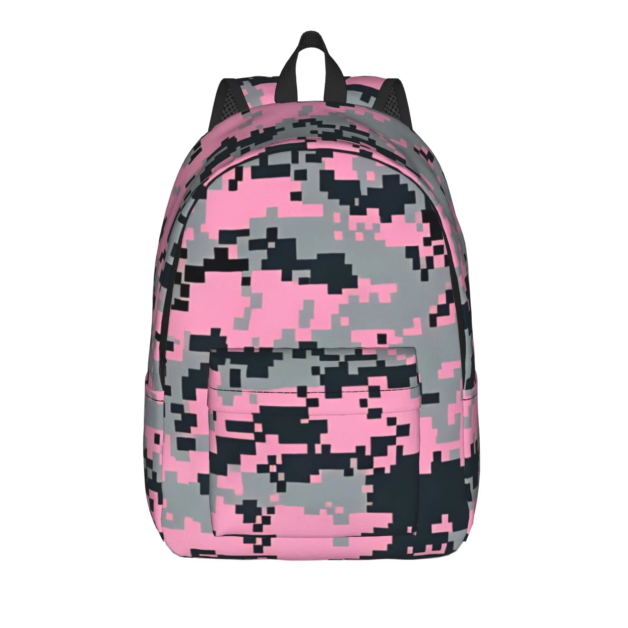 Pink Digital Pixel Camo Backpack  Girl Polyester Outdoor Backpacks Durable Fun High School Bags Rucksack