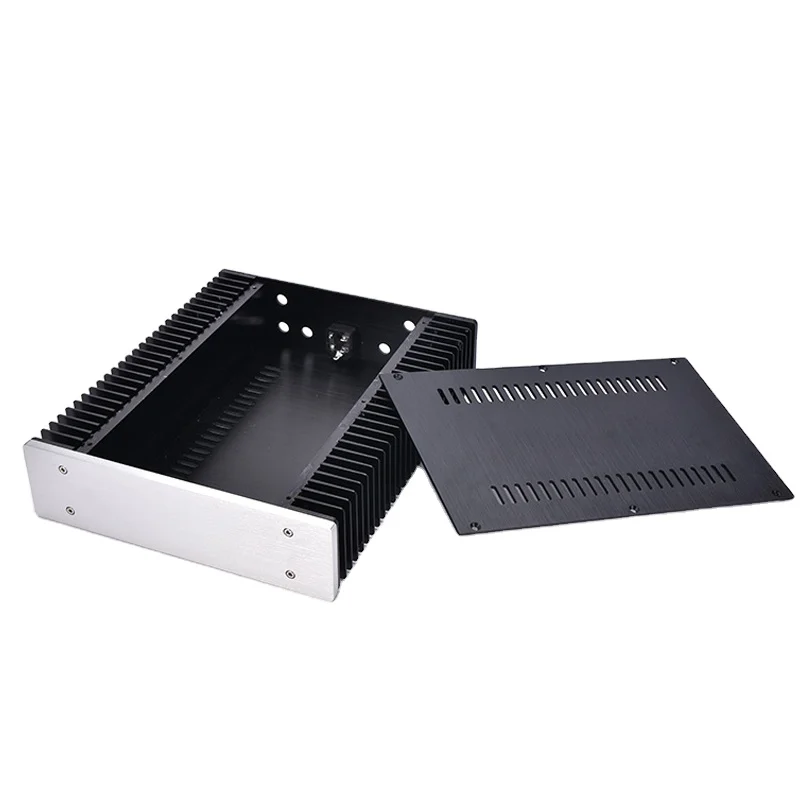 KYYSLB311*260*70mm All Aluminum Amplifier Chassis CNC Box House DIY Enclosure With Cooling Holes Home Audio Amplifier Case Shell