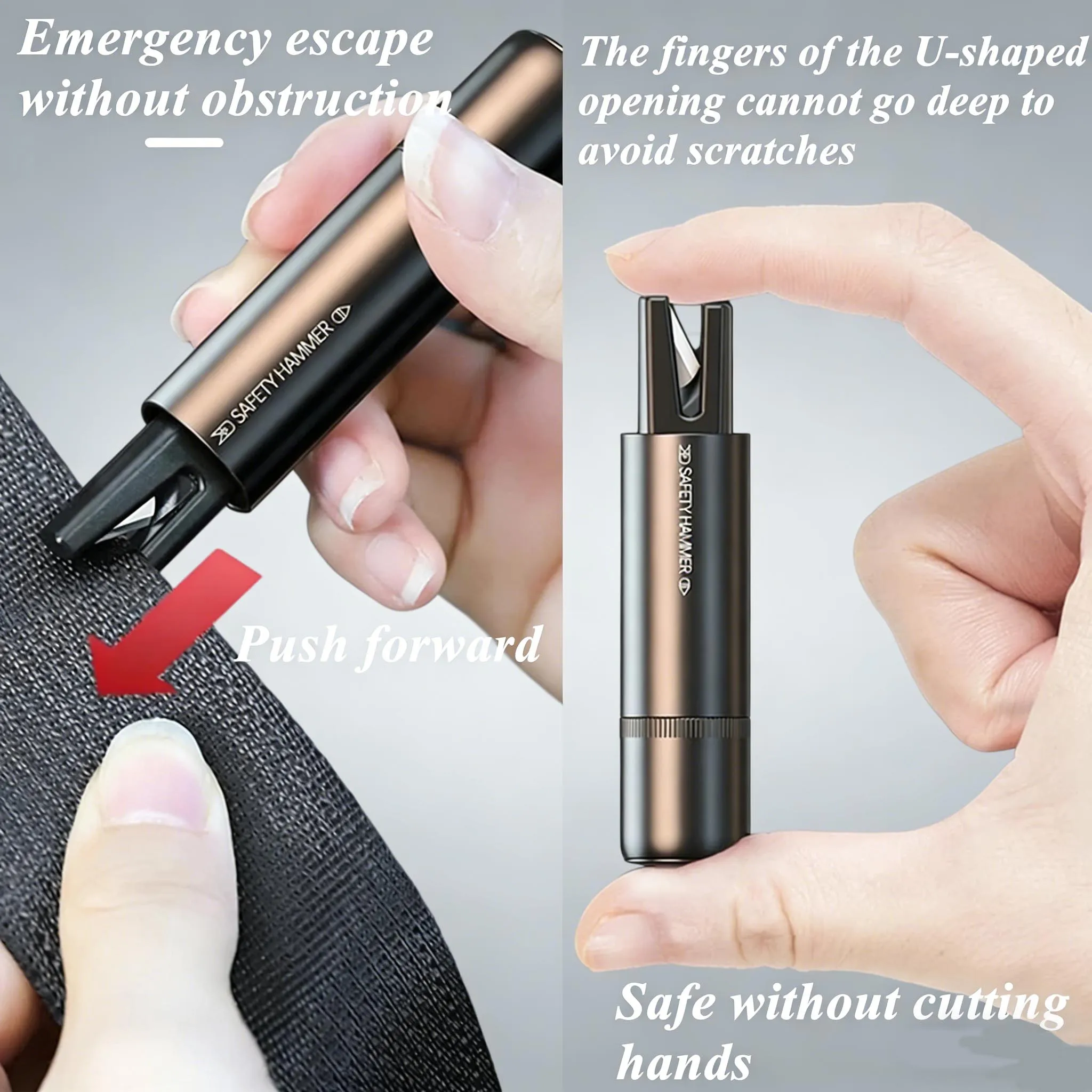 

2 in 1 Life Saving Car Safety Hammer, Tungsten Steel Glass Breaker Seat Belt Cutter, Must-Have Auto Emergency Escape Tool