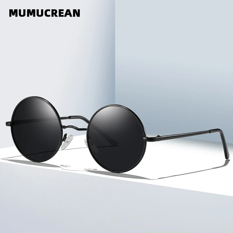 New Classic Polarized Sunglasses for Men Retro Round Frame Glasses for Women Fashion Multi-Color Flash Color Sunglasses