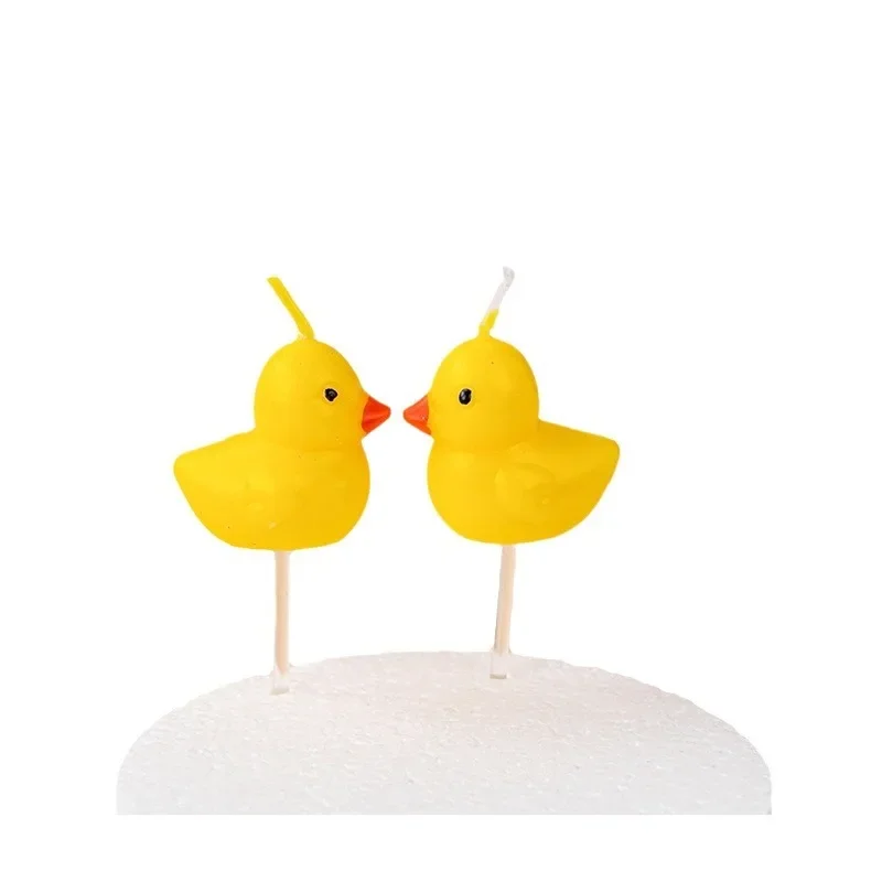 3pcs/set Yellow Duck Candles Birthday Candles Creative Cute Birthday Decoration Candles Children\'s Day Decorations