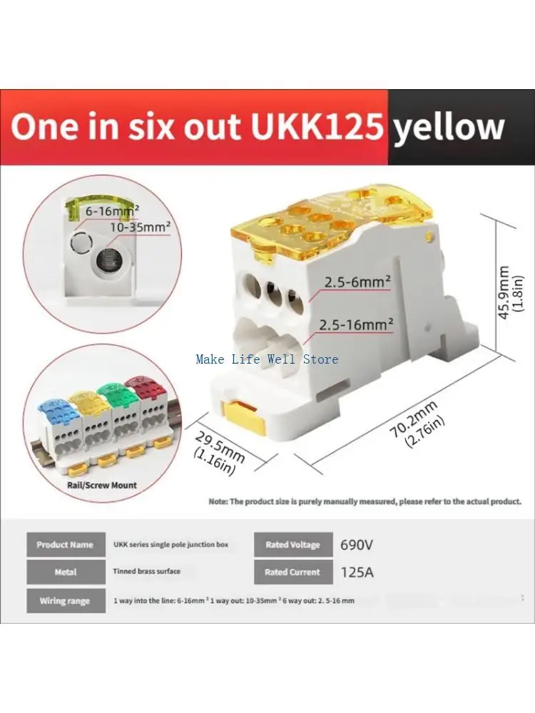 Single Stage Splitter Box Mounted Terminals Block 125A Junction Box For High Performances Electrical Systems