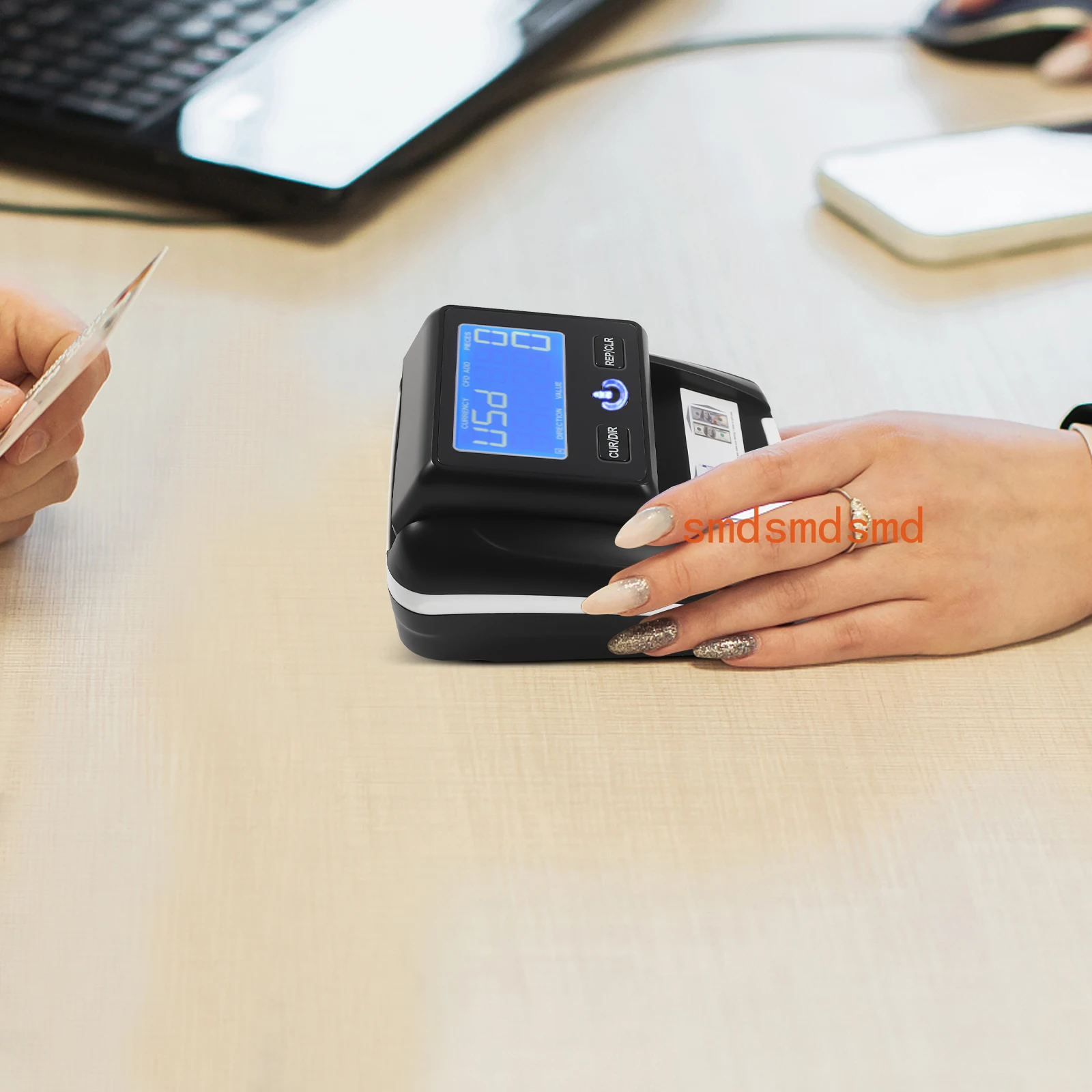 Banknote Checker Money Counting Machine Banknotes 2in1  for False Euro,Dollar Bills Mobile Scanner Test Light Compact.