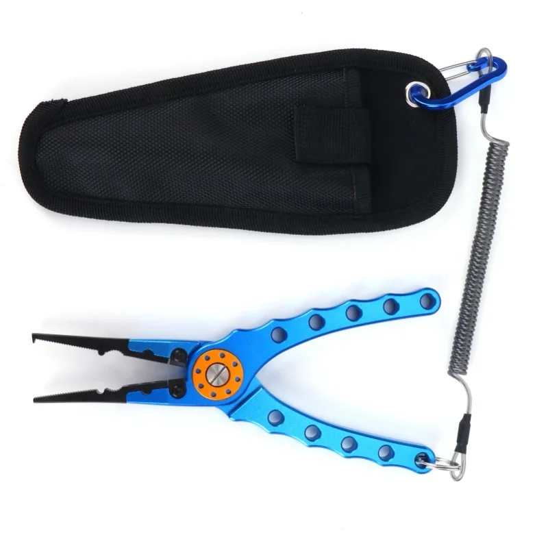 Fishing Lure Pliers Tongs Multifunction Aluminum Alloy Hook Remover Tool EquipmentBlue