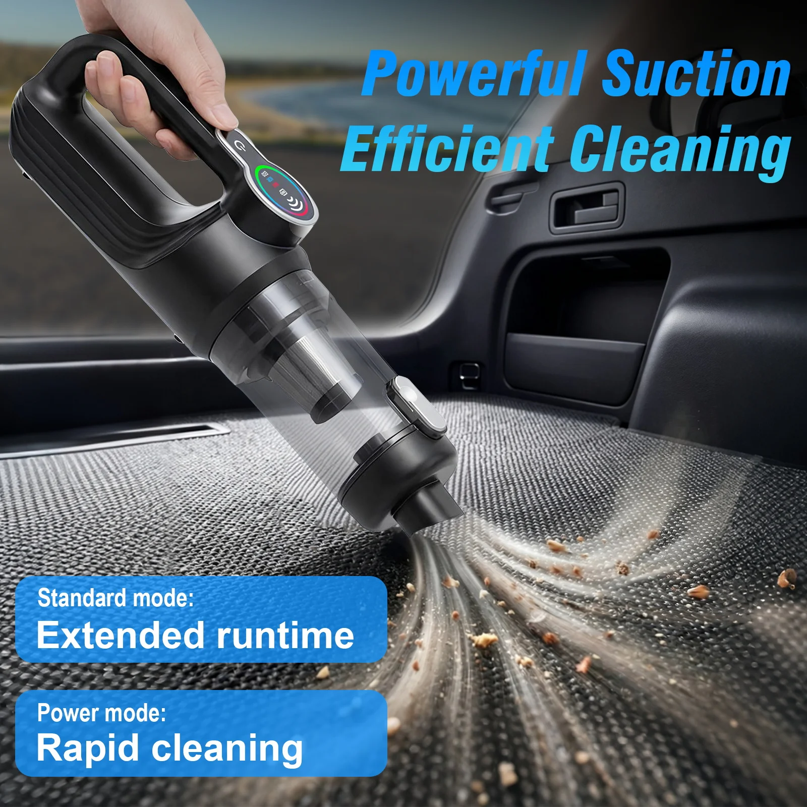 Portable Car Vacuum Cleaner Cordless Handheld Vacuum Cleaner Air Duster LED Light for Car Home High Power Vacuum Cleaner