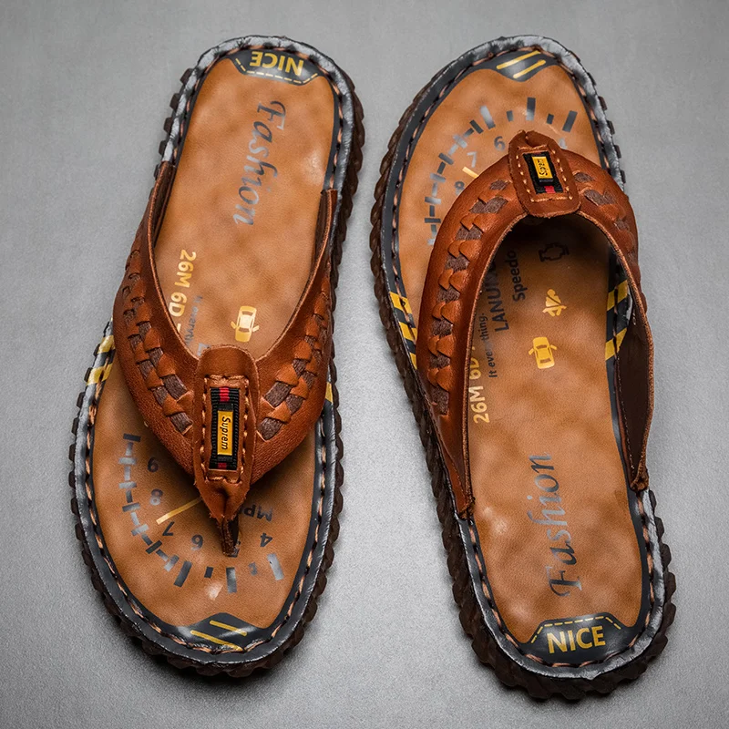 

Летние мужские сандалии из натуральной кожи, мужская повседневная обувь, уличные мужские кожаные сандалии для мужчин, пляжная обувь, римская обувь, большие размеры 38-48