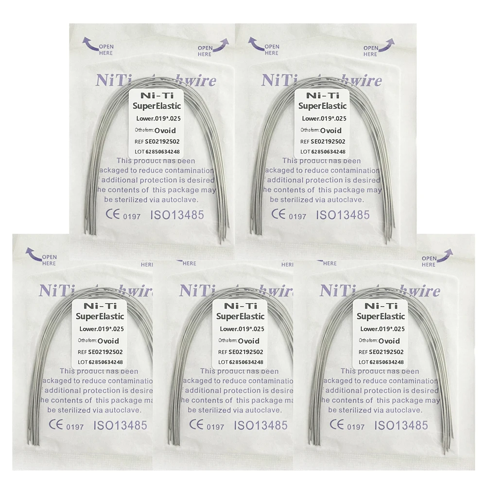 5Pack AG Tandheelkundige Boogdraden Orthodontische Super Elastische NITI Ronde Rechthoekige Boogdraad Onder/Boven 012/014/016/018/020/16x16/16x22