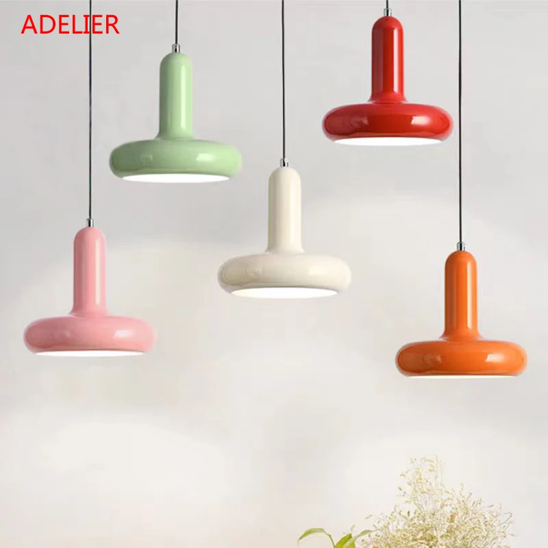 

Macaron Pendant Lights Modern Cream Style Restaurant Lamp Fashionable Simple Dining Table Kitchen Island Bedside hanging lamp