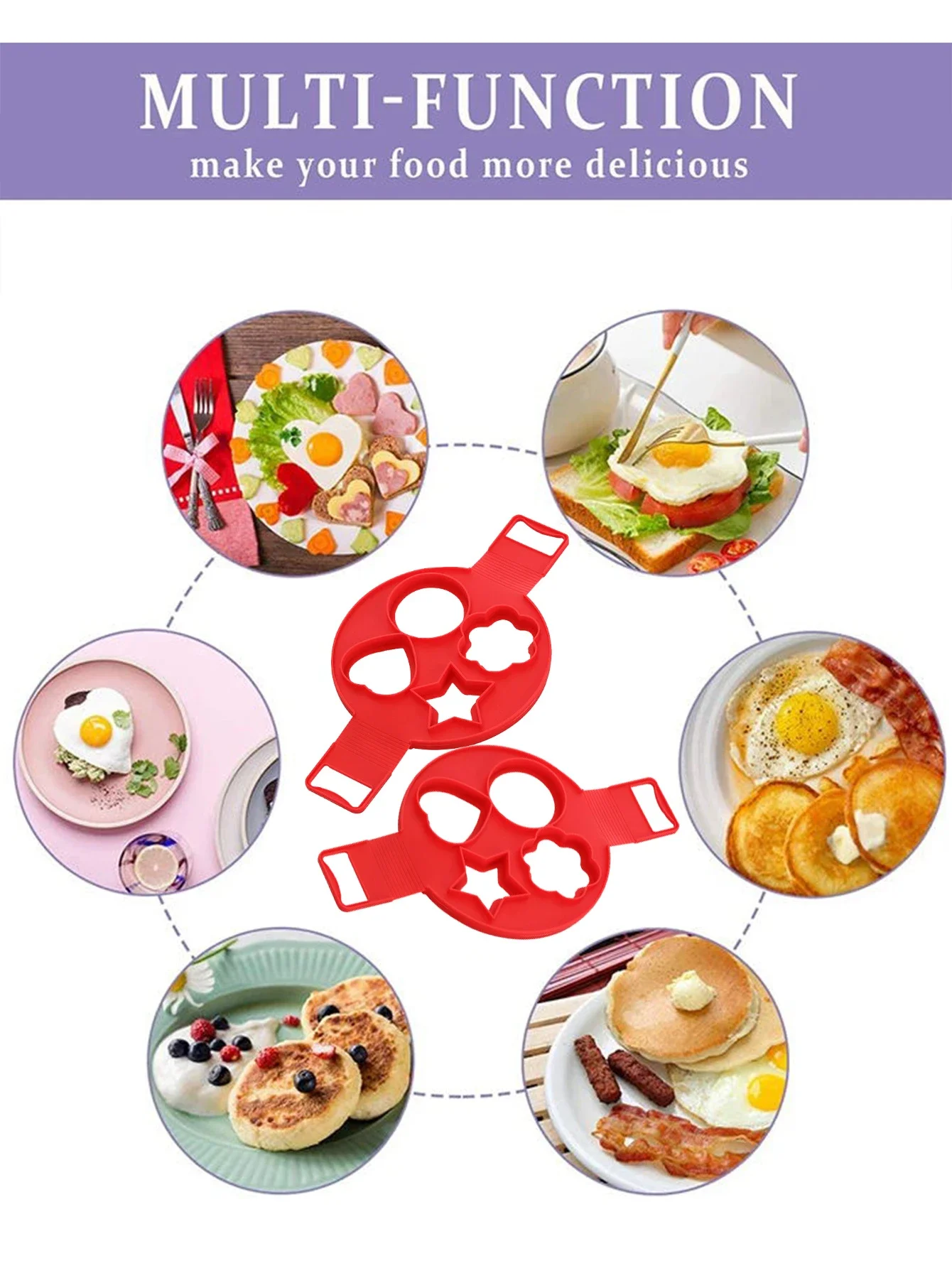 1pc 기하학적 모양의 실리콘 계란 반지