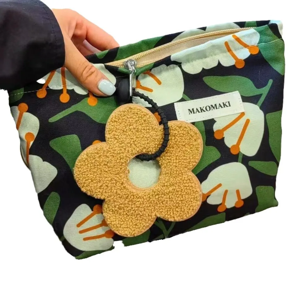 Vintage Ins Tropical Rainforest Series Cosmetic Bag Clutch Bag Large Makeup Organizer Bags Pouch Women Toiletry Beauty Case