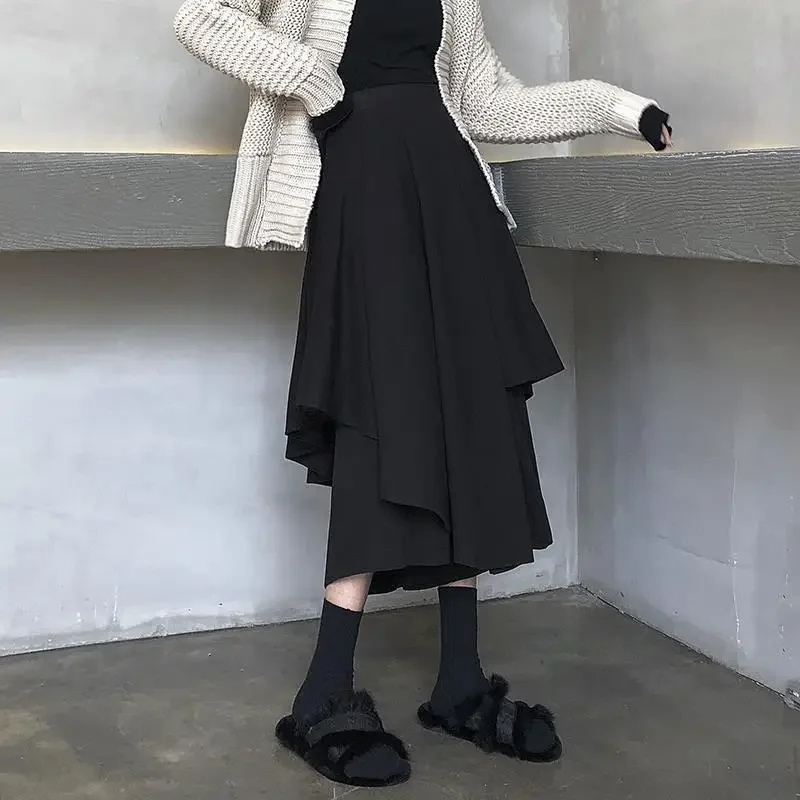 2024 gonna lunga irregolare alla moda donna autunno e inverno abbigliamento da strada coreano gonna Harajuku donne eleganti P662