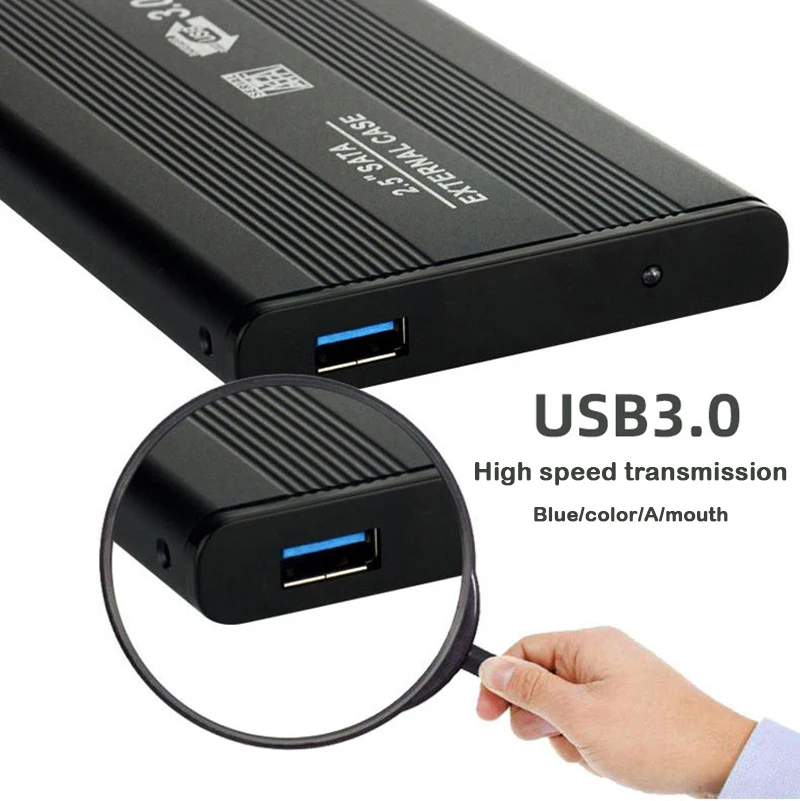 Caja de disco duro de 2,5 pulgadas, carcasa de disco duro USB 3,0, carcasa externa SATA de 2,5 pulgadas, compatible con carcasa de disco duro externo móvil de 6Gbps para PC y portátil