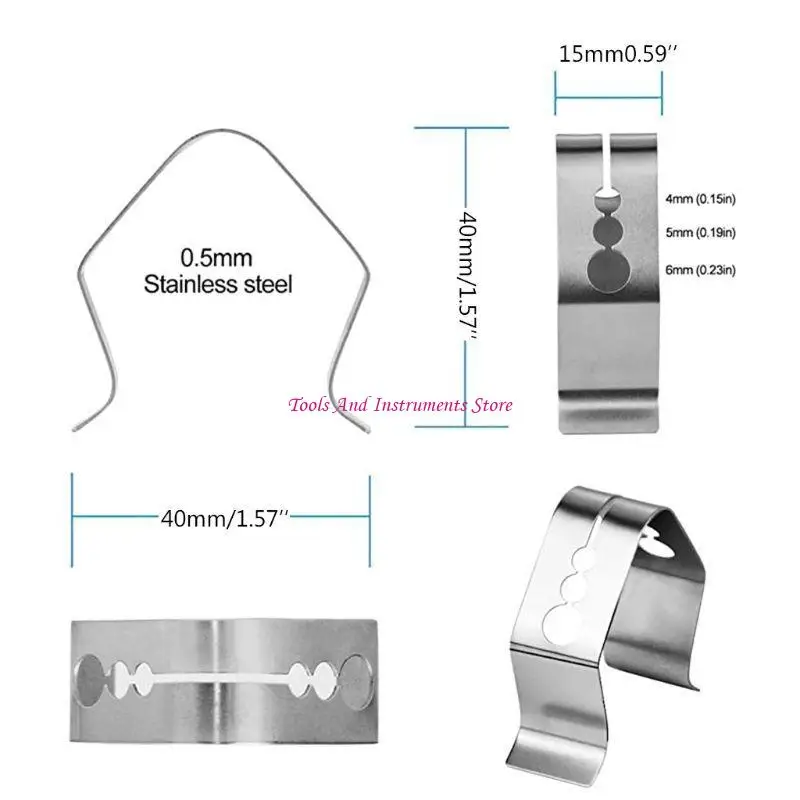 Stainless Steel Thermometer Clips for BBQ Cooking Thermometer Holder 3holes C7AC