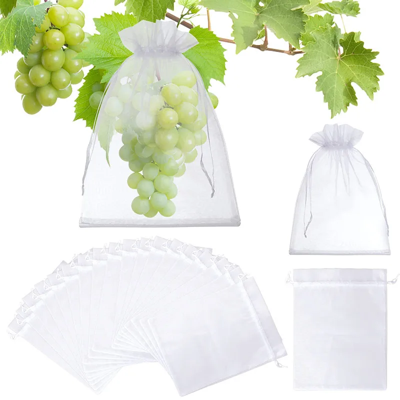 100 Pieces Grape Strawberry Fruit Grow Bags Net Plant Protection Bags For Pest Control Garden Tools Anti-Bird