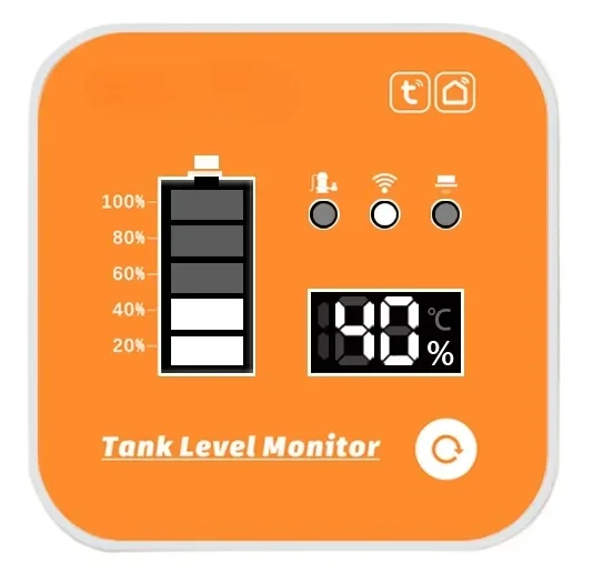 ME201R Wireless LCD Display Fuel Water Tank Liquid Level Meter Height Alarms Clock Sensor Liquid Level Monitors