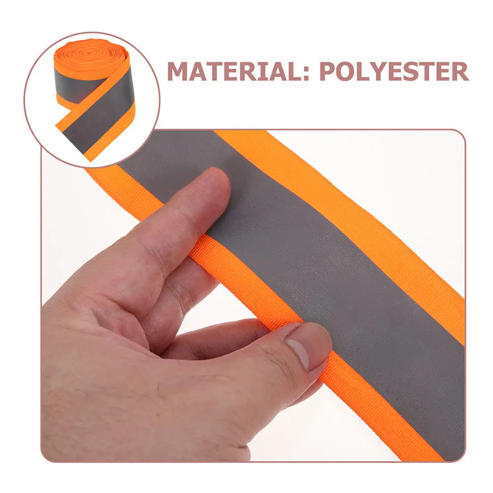 1 Roll 5 Meters Reflective Webbing Tape Sew on Polyester Reflective Fabric for Night Running Walking Cycling Safety Gear