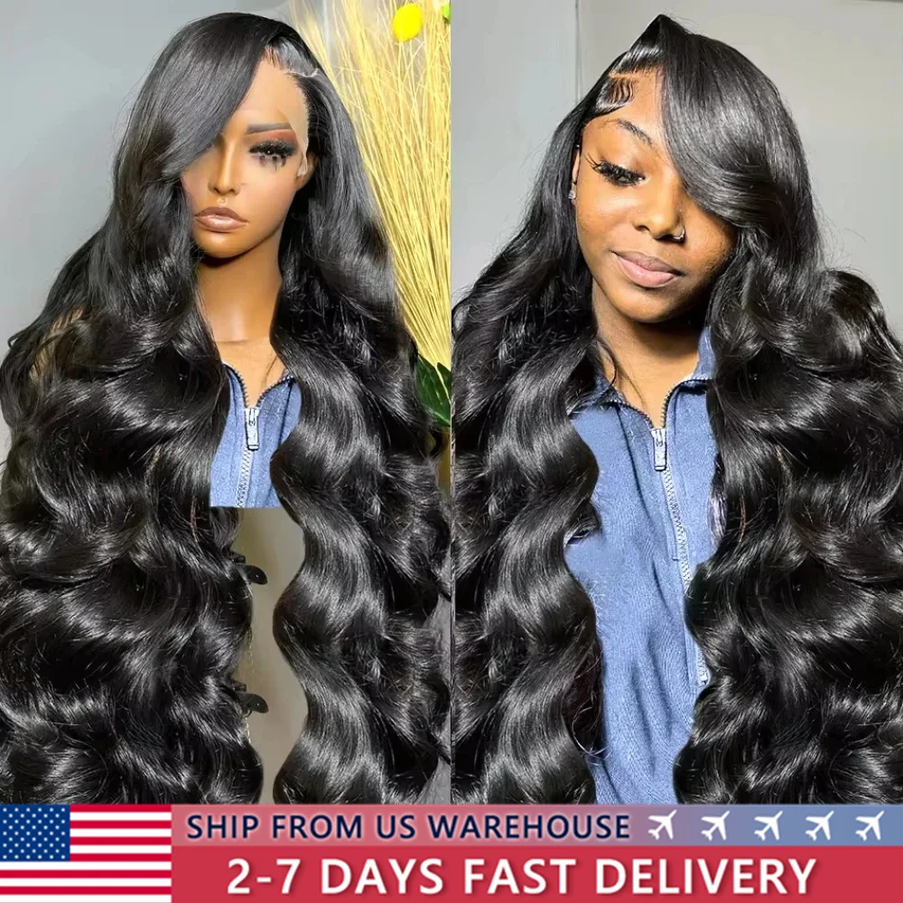 Body Wave Lace Front Wig 30 32 Inch 13x4 13x6 Transparent Human Hair Lace Frontal Wig  For Black Women 4x4 Lace Closure Wig Sale