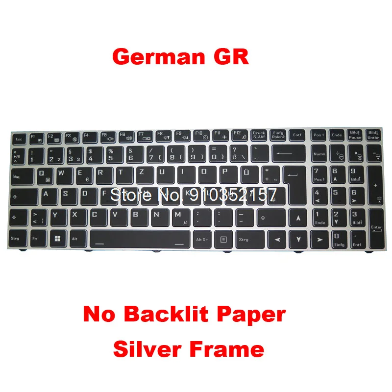 

Laptop Keyboard For CLEVO CVM18H96D094304 6-80-NJ500-07A-1 CVM18H96D09430A 6-80-NJ510-07A-1 WIN11 No Backlit Paper German GR