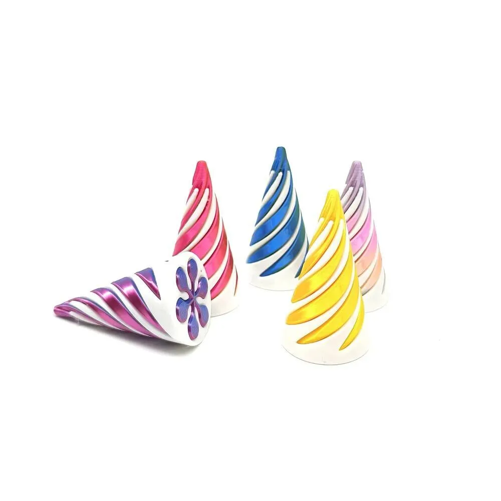 

3D Printed Spiral Dragon Toy Dual Color Cone Puzzle Hand Spinner Fun Desk Decor Stress Relief Gift for Adults and Kids