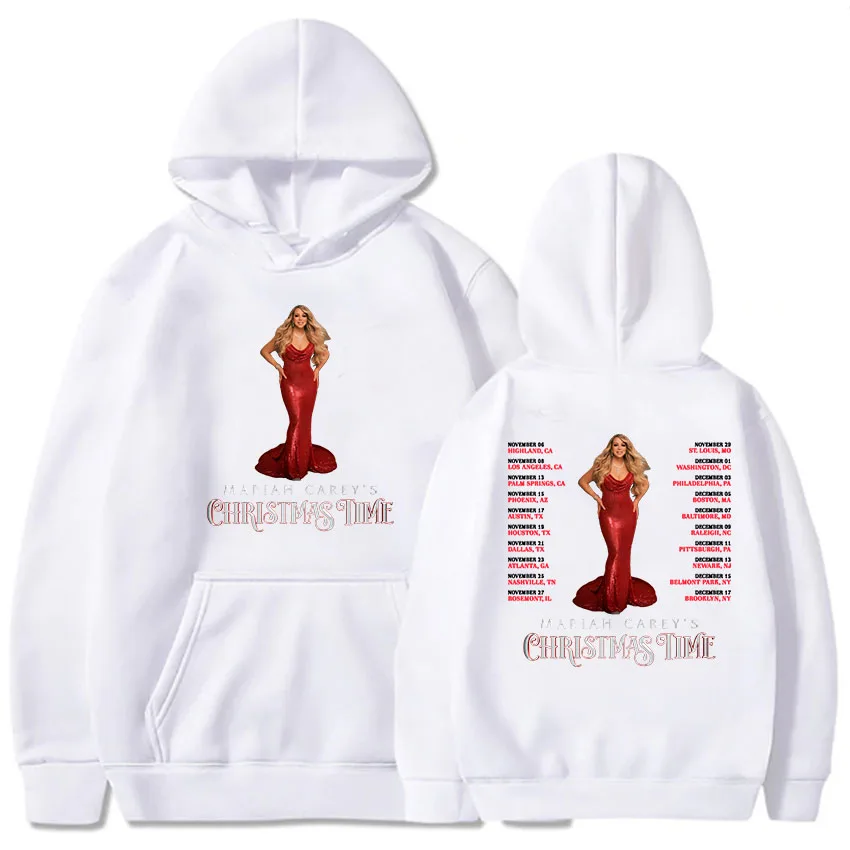 Mariah Carey's Kerst Tijd Hoodies Dames/Mannen Kleding Lange Mouw Winter Fleece Sweatshirts Ropa Mujer Sudaderas Unisex Hoody