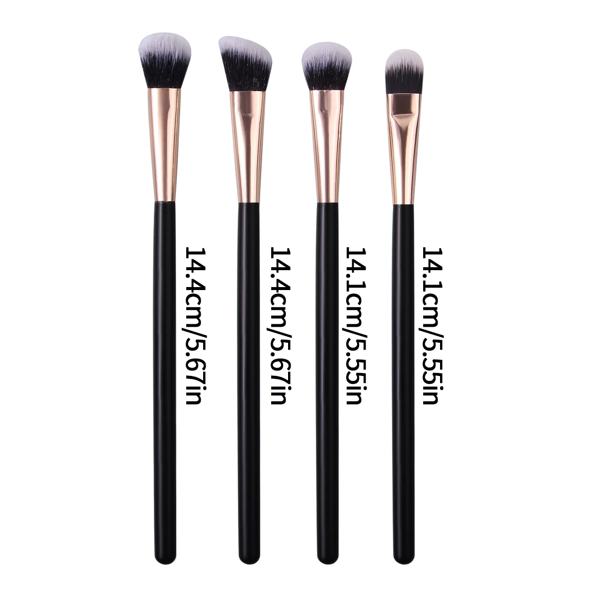 Ensemble de pinceaux pour fard à paupières, 4 pièces, manche en bois noir et or, poils doux sans hangar pour mélanger l'ombrage, mettre en évidence le maquillage quotidien, nouveauté 2025