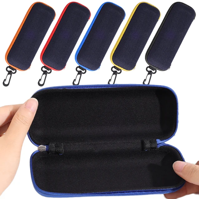 男性と女性のための眼鏡ケース,ポータブル,ケース,デニム生地,ストラップ付き