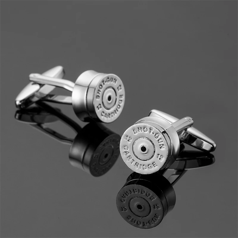 WN French men\'s shirt Cufflinks High quality brass silvery bullet Cufflinks