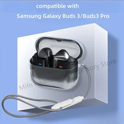 Buds 3 pro funda Przezroczyste etui na słuchawki do Samsung Galaxy Buds 3 Pro Cover Protector Miękka silikonowa obudowa słuchawek ze smyczą