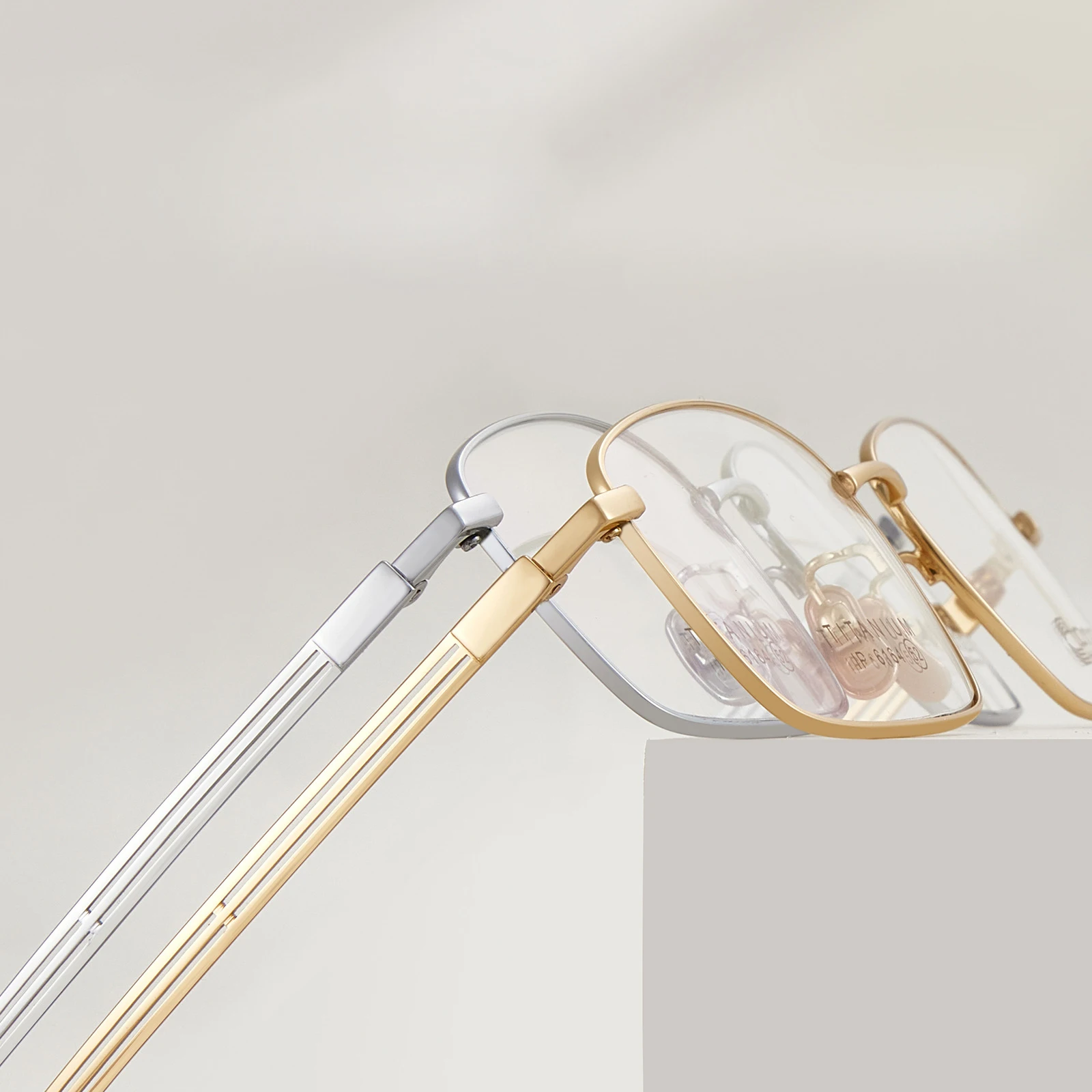 KUXA Pure Titanium Men's Glasse Gold Optical Frame With Prescription Lenses Progressive Vision Myopia Hyperopia Quality Eyewear