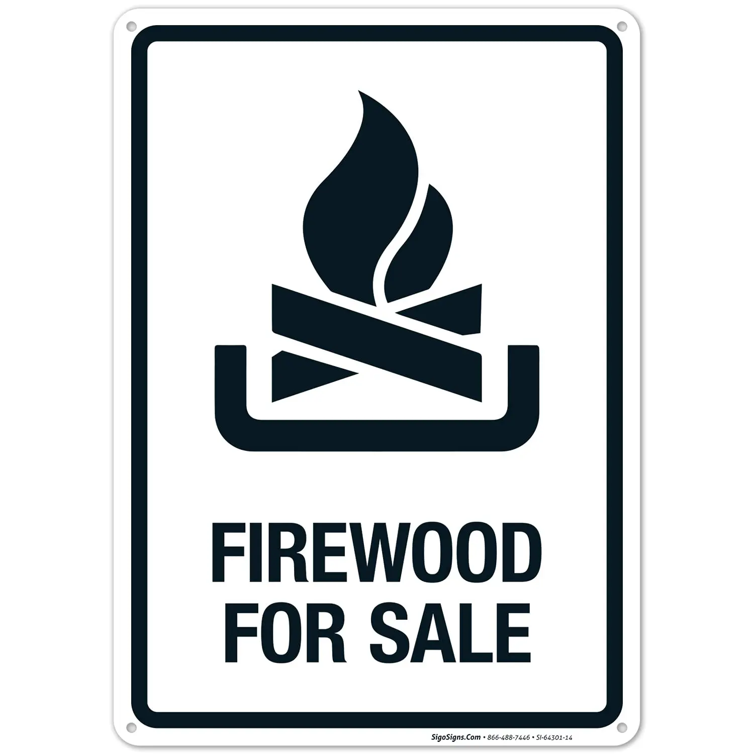 Y1,Sigo Signs, Firewood for Sale with Graphic Sign, 10x14 Inches, Rust Free .040 Aluminum, Fade Resistant, Made in USA-aluminum