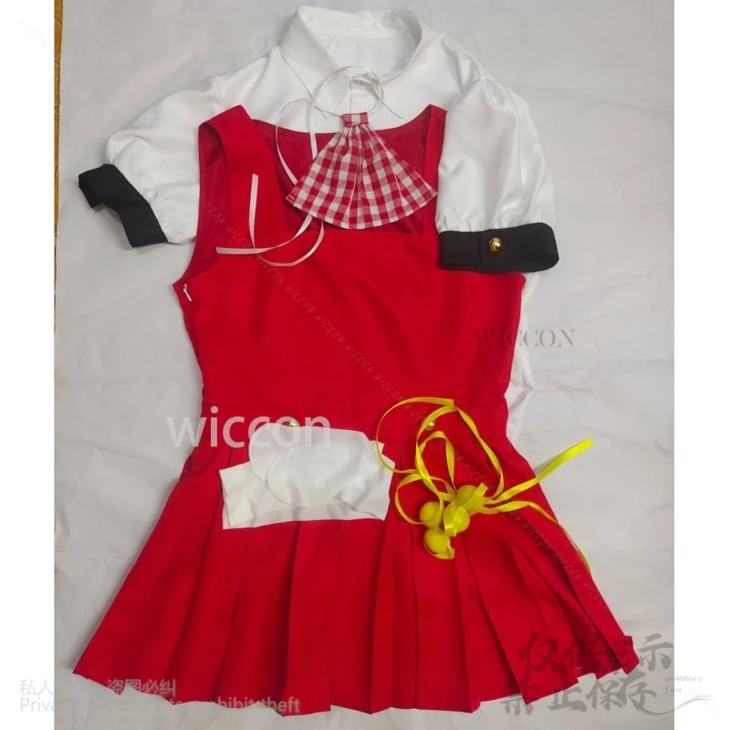 Disfraz de Yuki de Anime Vtuber para mujer, vestido de correa roja, peluca de cantante Jk, disfraces de fiesta de Carnaval de Halloween, rojo Lolita Cos Loli