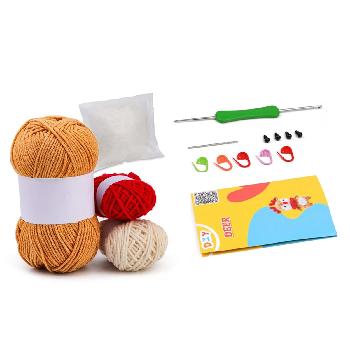 

Beginner Crochet Kit Crochet Animal Kit with Instruction Tutorials and Video Tutorials Peasy Yarn, Hook Needles