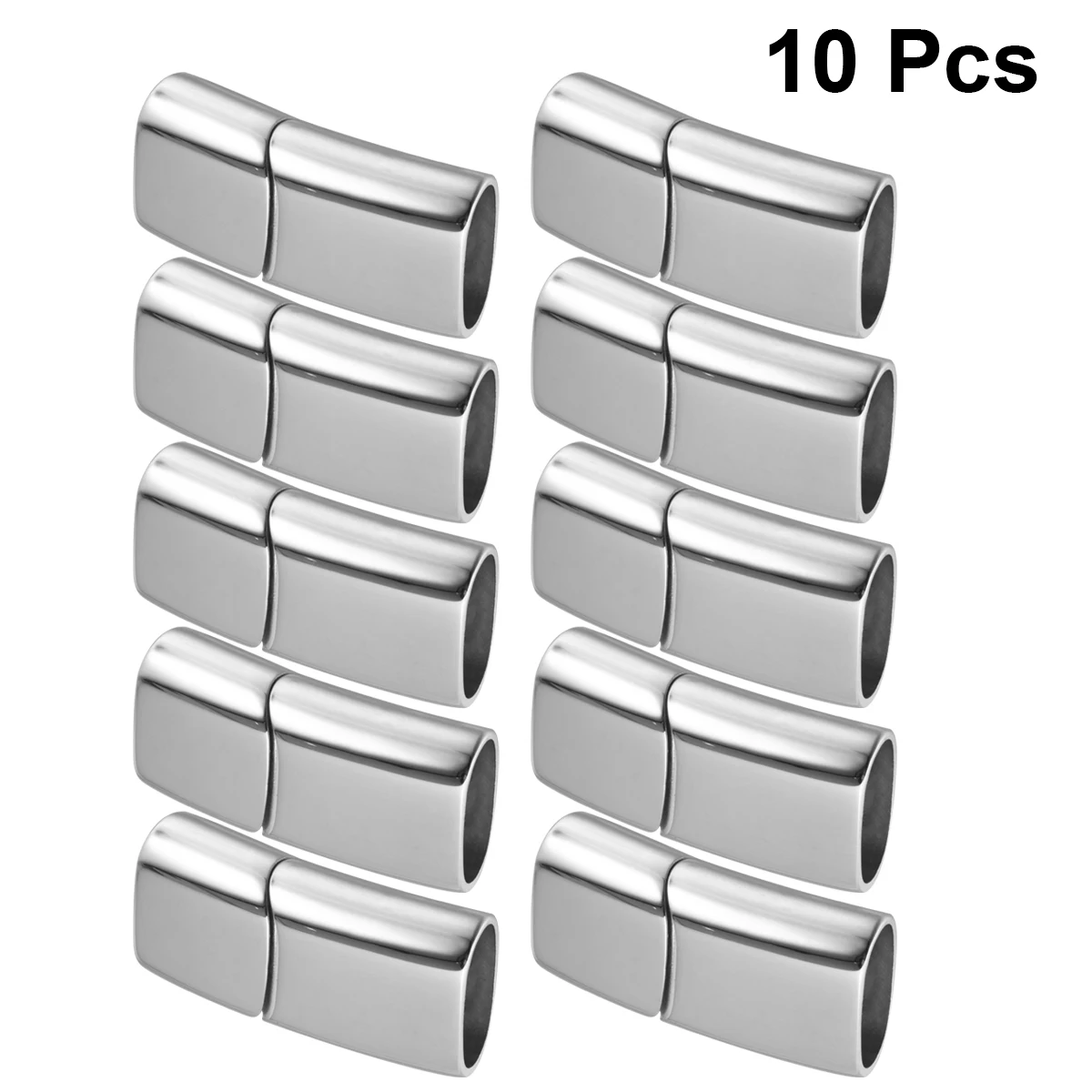 

10 pcs 316 Stainless Steel Magnetic Hook Buckle Clasps Anti-Rust Secure Fastener For Bracelets Necklaces Straps Flat Cords Purse