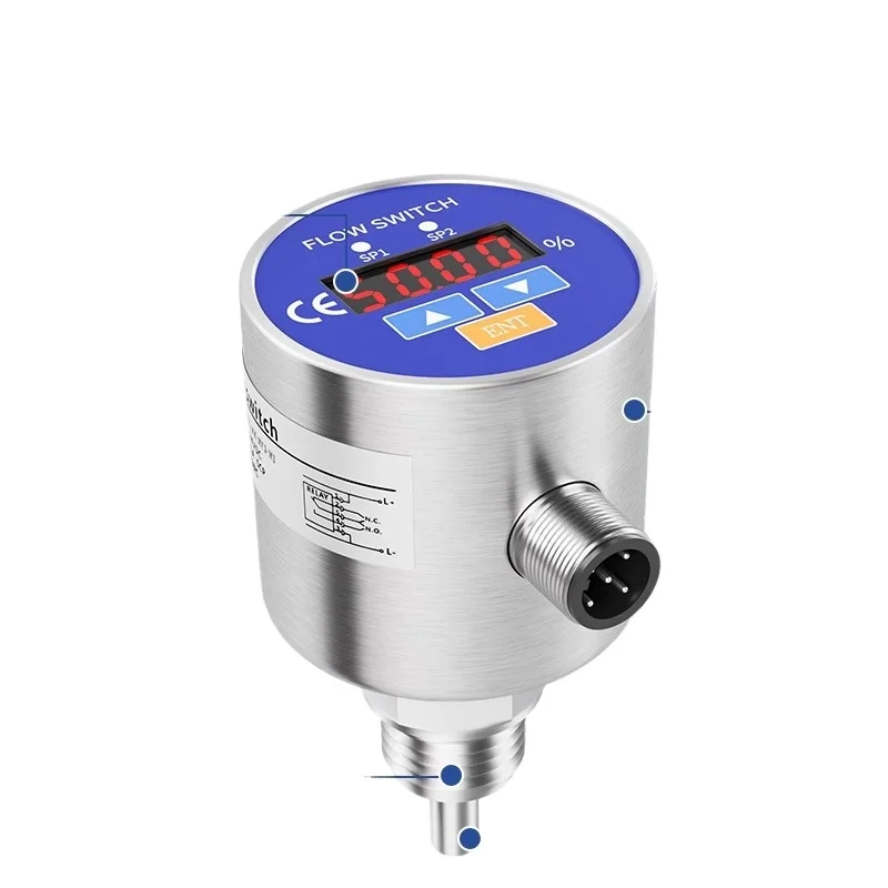 Thermal Conductivity Flow Switch Stainless Steel Anti-corrosion High Temperature Plug-in Electronic Flow Sensor Alarm Switch