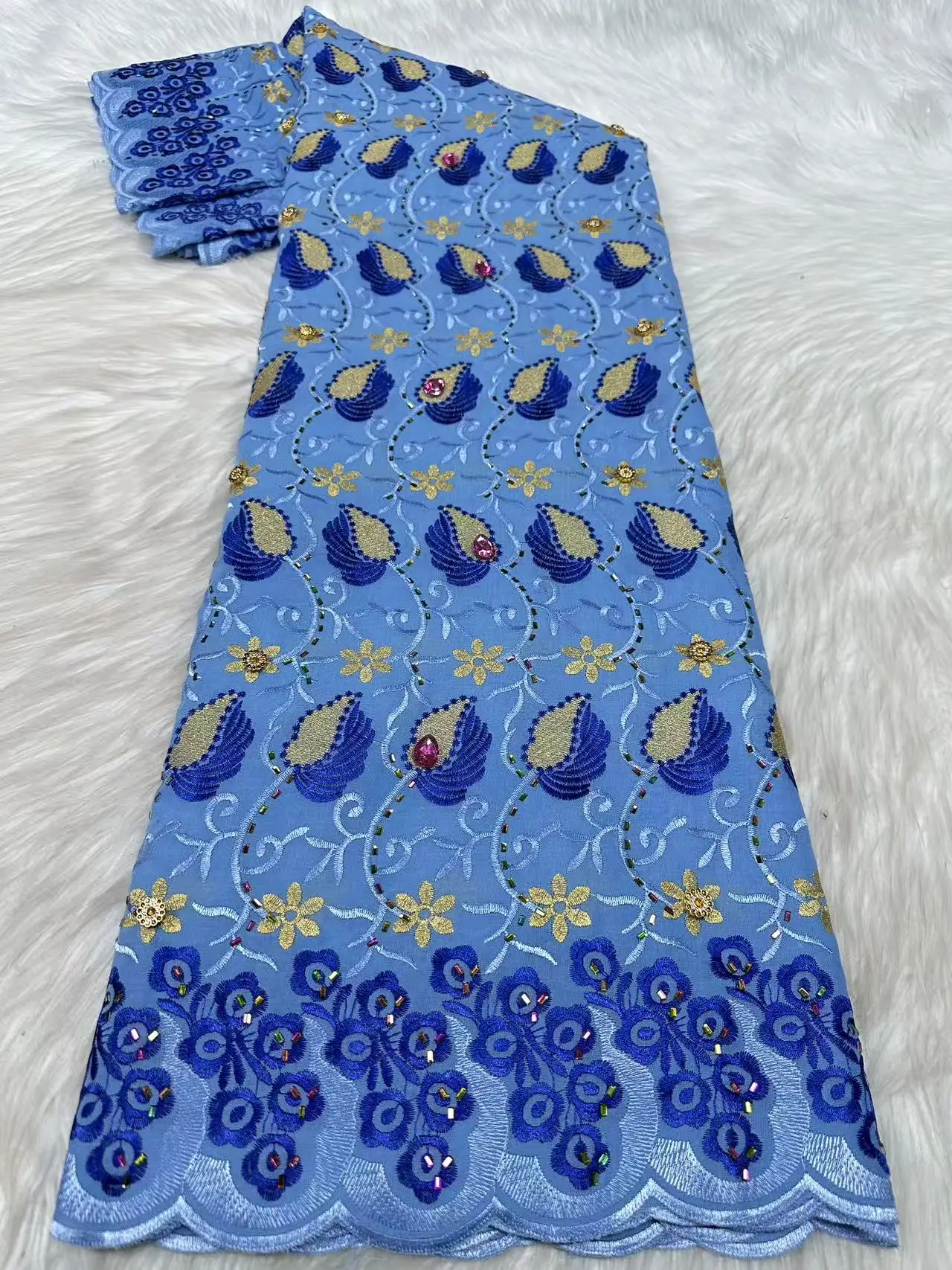 

Нигерийская кружевная ткань 2026, высокое качество, африканский камень, хлопок, кружевная вышивка, швейцарская вуаль, кружевная ткань для шитья свадьбы Dre M119-1