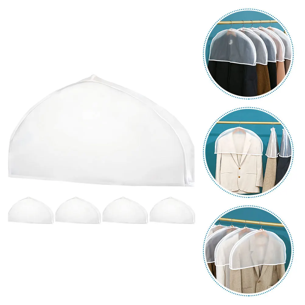 

5Pcs Clothes Cover for Hanging Heavy Duty Clothing Storage Bag with Shoulder Protection Clear Garment Bags for Closet Travel Use