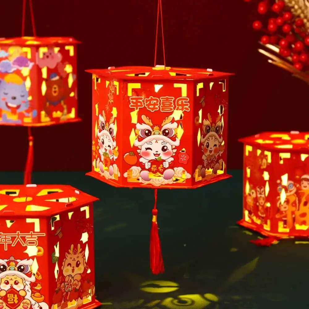 

Handmade New Year Lantern DIY Luminous Blessing Spring Festival Portable Lanterns DIY Material Bag Chinese style