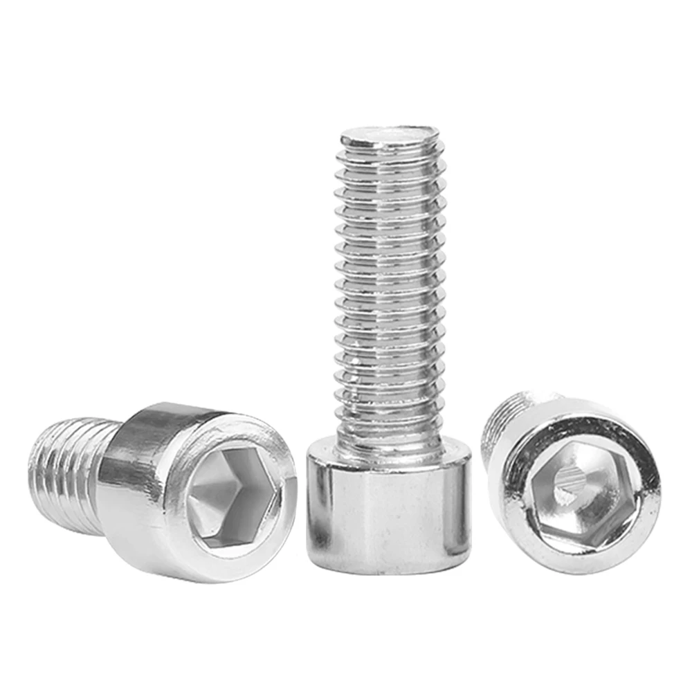 Hexagon Socket Head Cap Screw Bolts 201 Stainless Steel M3 M4 M5 M6 M8 M10 M12 Allen Head Cap Bolt Without Knurled Metric GB70