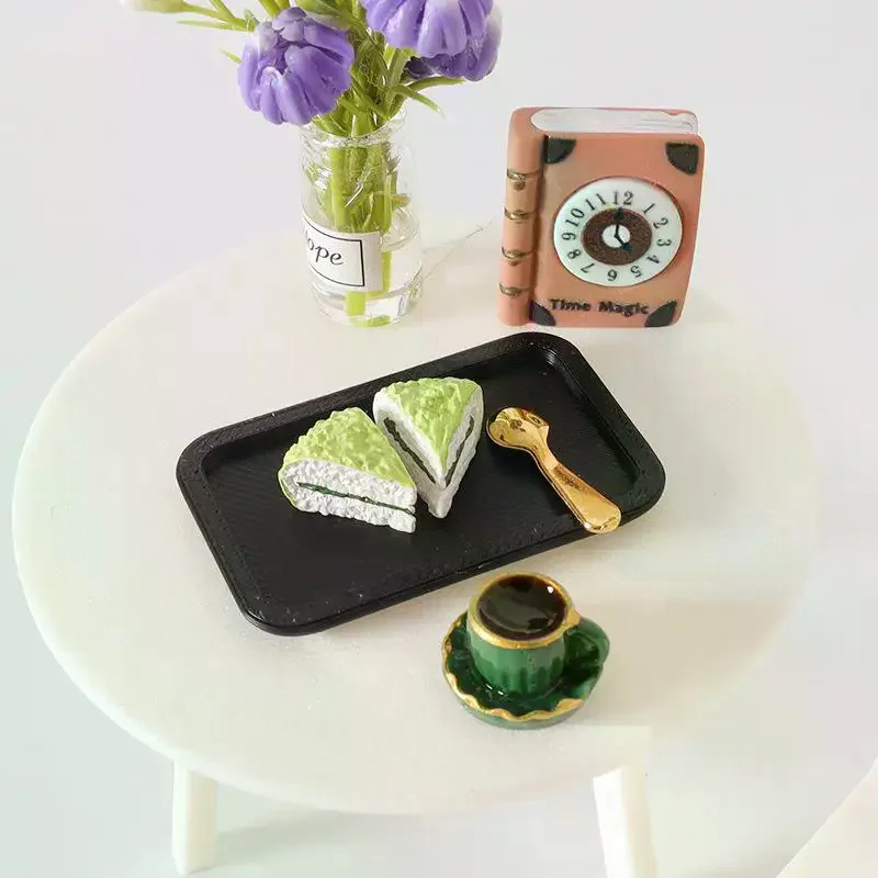 5 pezzi decorazione scena tè pomeridiano casa delle bambole in miniatura caffè dim sum vassoio set gioca cucina mini cibo per accessori bambola Blyth giocattolo