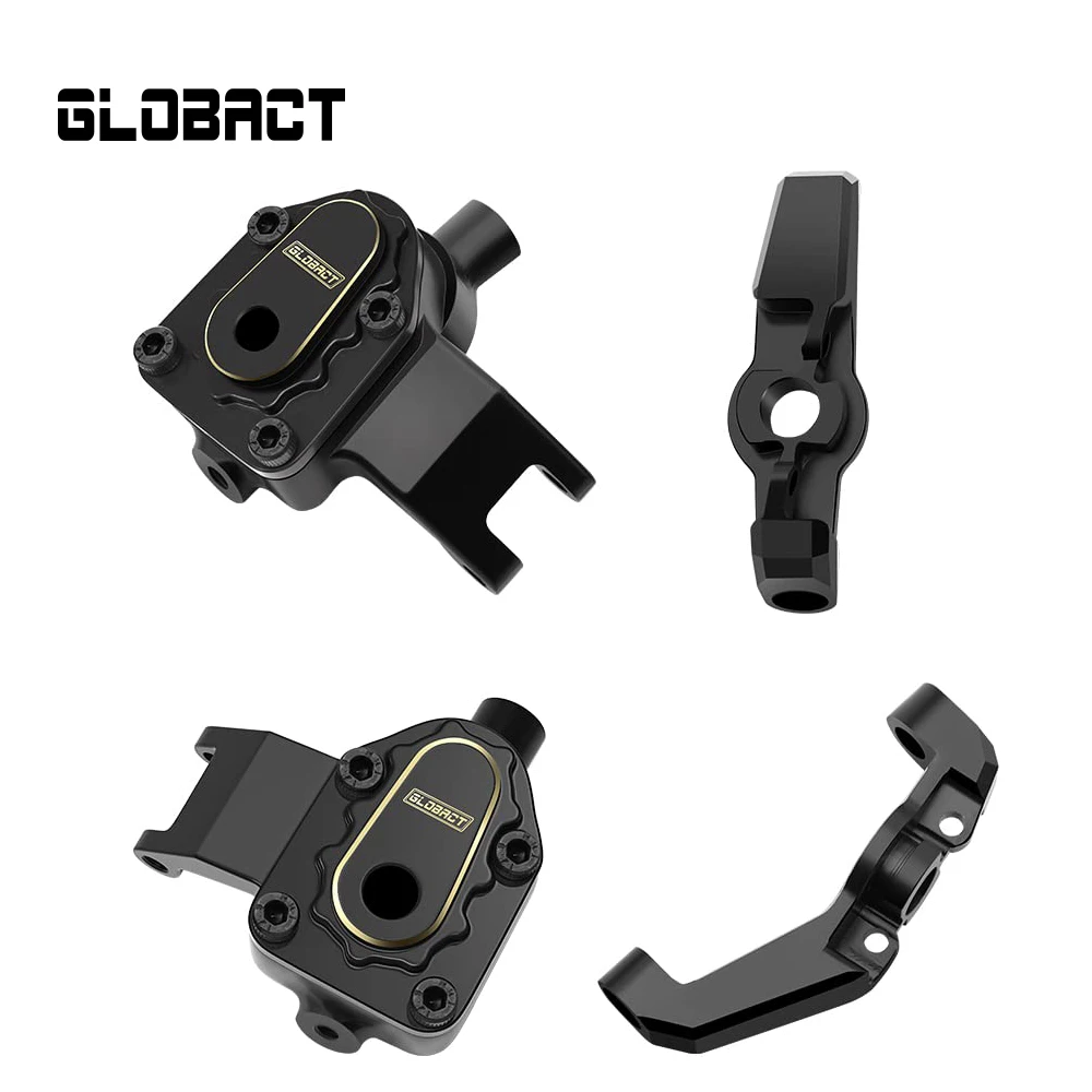 GLOBACT Brass Front Portal Axle Steering Blocks Knuckle and Caster Blocks C-Hubs for 1/18 Axial UTB18 Capra RC Crawler