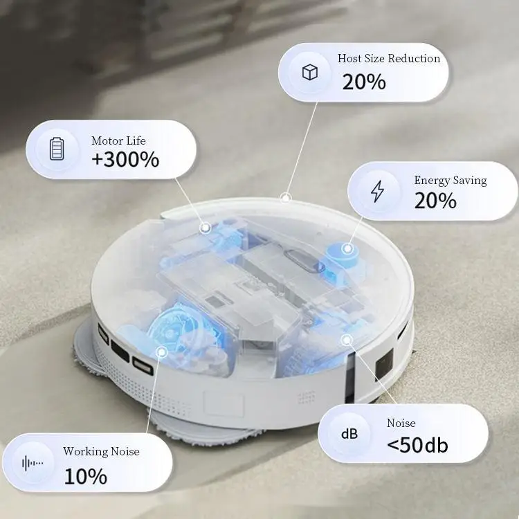 New Design All-in-one Base Station Robot Vacuum Cleaner with Auto Empty Wash Fill Dock 6000Pa Suction Power Double Mopping