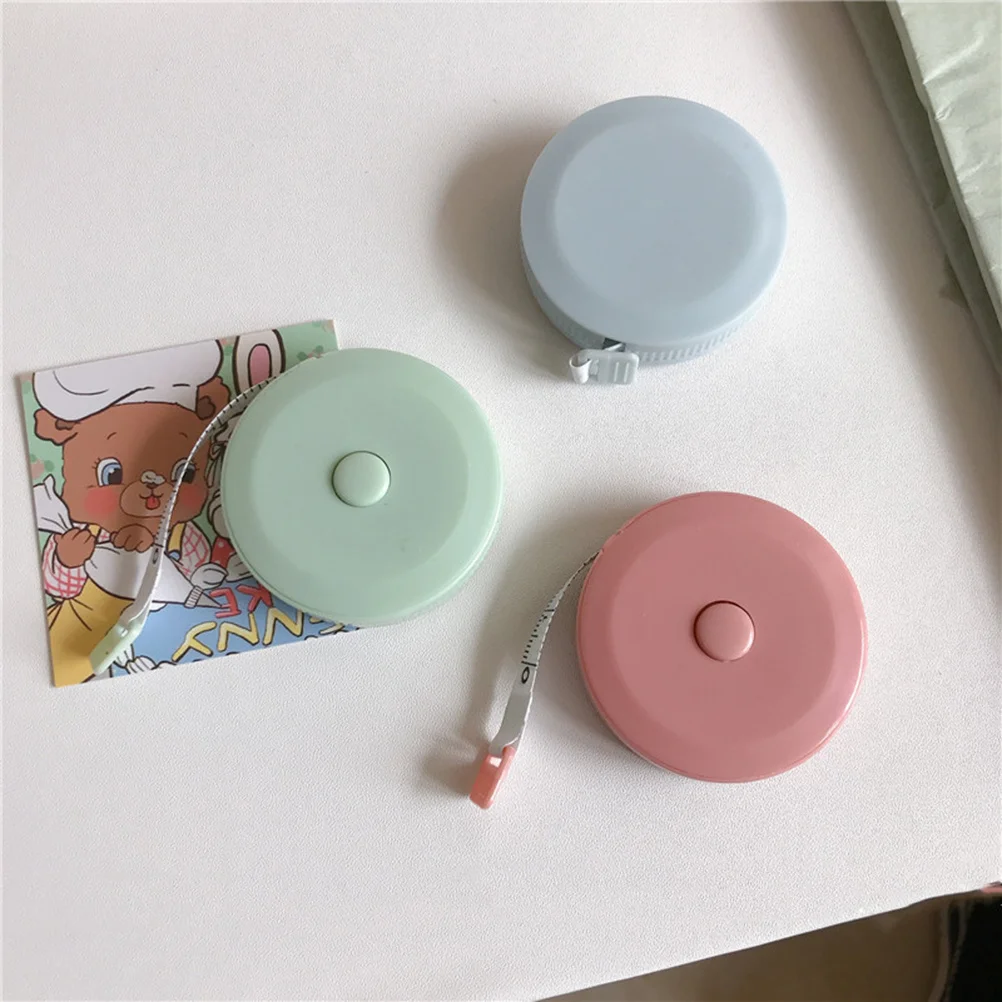 

3 pcs Macaron Color Measuring Tape Retractable Plastic Ruler For Sewing Craft Body Tailor Lightweight Portable Tool Drawing