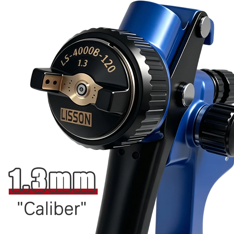 1.3mm Nozzle HVLP Spray Gun 600cc Large Capacity Adjustable Pressure for Primer Varnish Topcoat