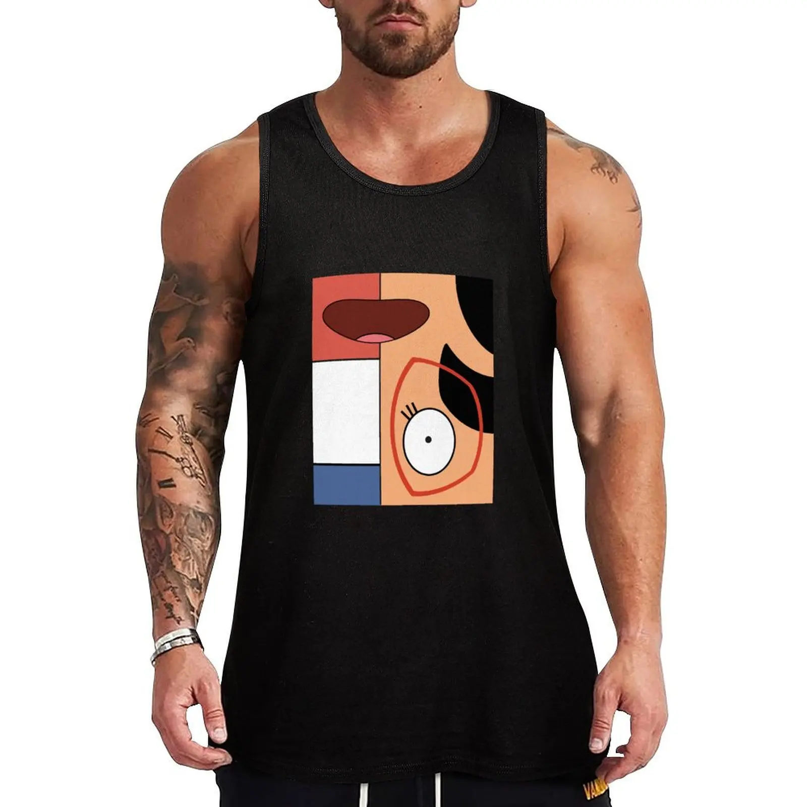 

Abstract Linda Tank Top gym top sports suits