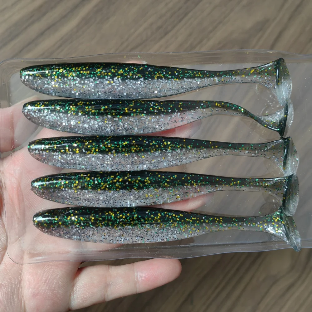 MUKUN 5 Stück 12 cm 8,5 g T-Tail Swimbait Weicher Silikon-Wurmköder Künstlicher Köder Wobbler für Meeres- und Süßwasser-Angelausrüstung